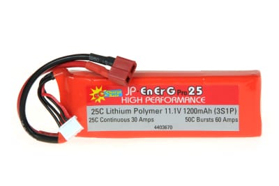 ENERG-PRO 25C LIPO 1200 (3S1P) 5C CHARGE (XH)