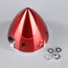 89MM CHROME RED SPINNER WITH ALUMINIUM BACK PLATE