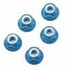 4mm FLANGE LOCK NUT BLUE (5pk)